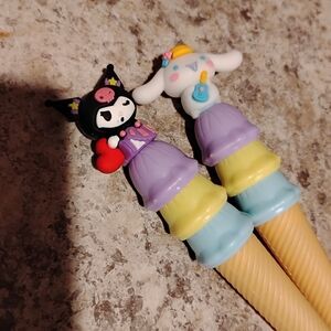 Cute Character INK PENS with Purple and Yellow Accents